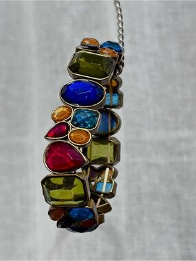Vintage 5th avenue Multicolor Crystal Cluster stretchy Bracelet